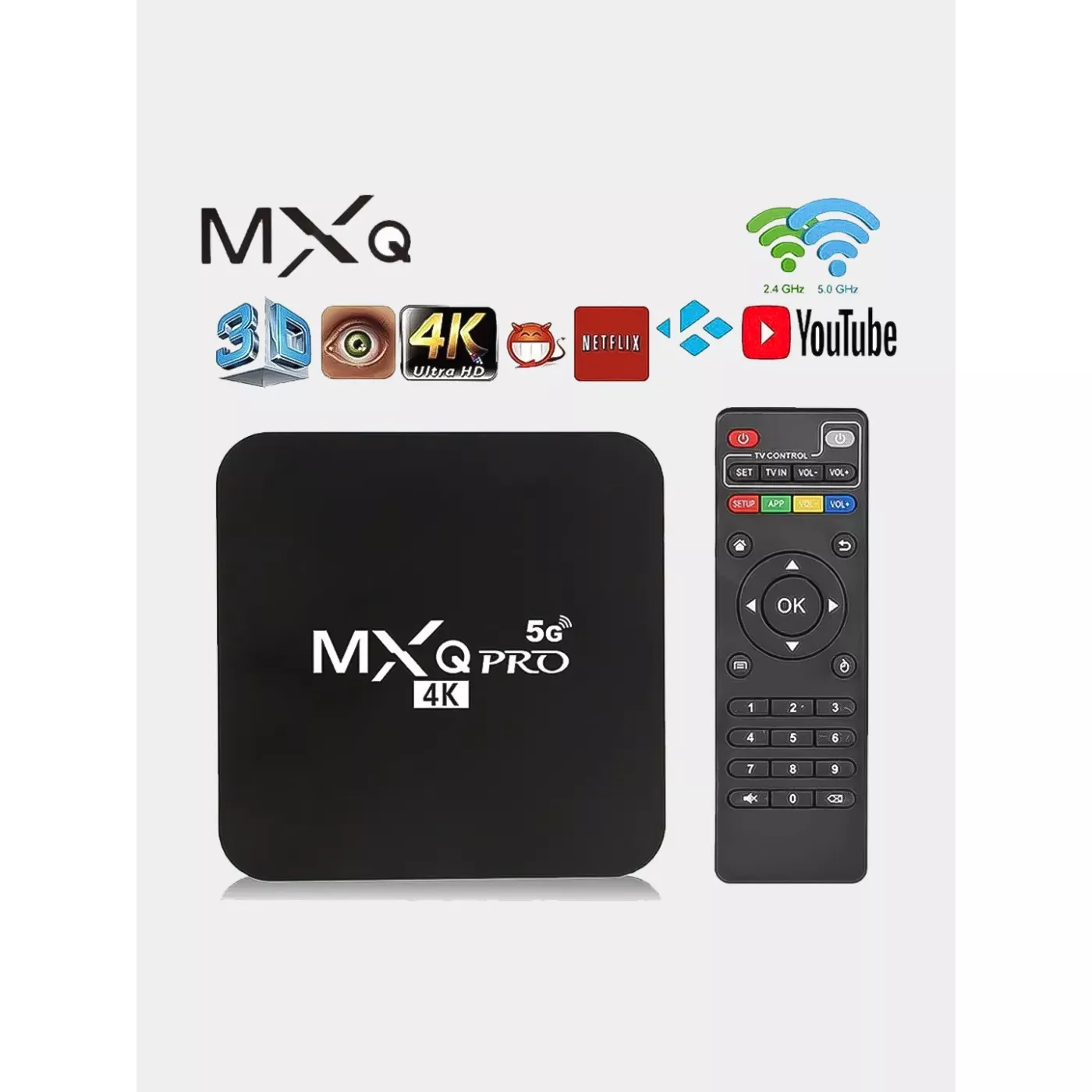 Цифровая Cмарт Приставка TV-box MXQ Pro 4K 5G Wi-Fi