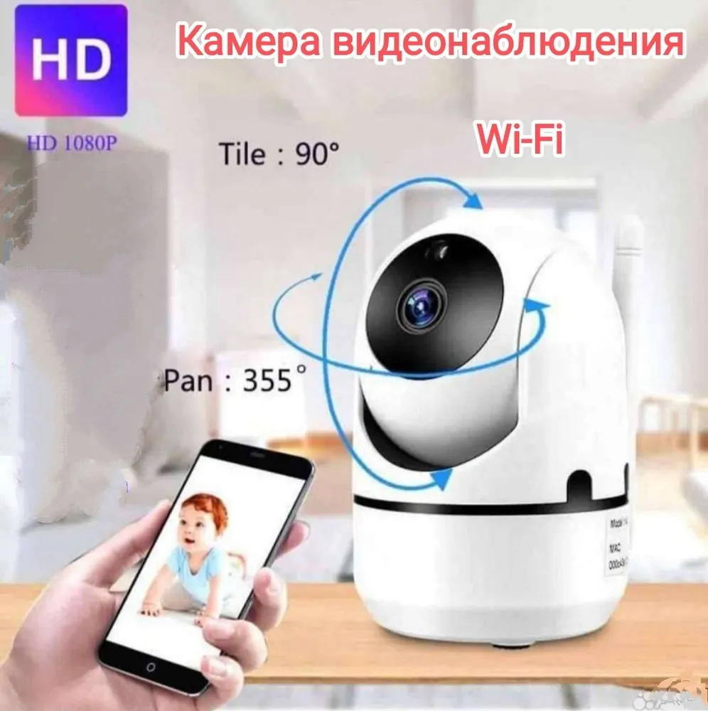 Камера-Няня Беспроводная HD P2P Y13-1 Wi-Fi 2Мп